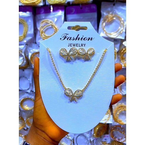Classic Enchanting Trendy Jewel & Gorgeous Luxurious Shinning Adorable Necklace + Earring For Unique Sexy Rugged Ladies