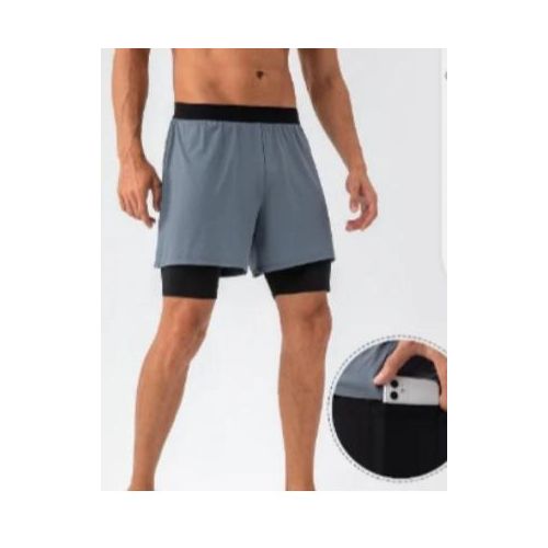 Quality Running shorts men's sports track and field marathon loose quick-drying anti-glare lining training fitness equipment three-quarter trousers