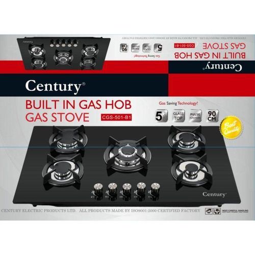 5 Burner Built In Glass Gas Hob Stove-CGS-501-B1