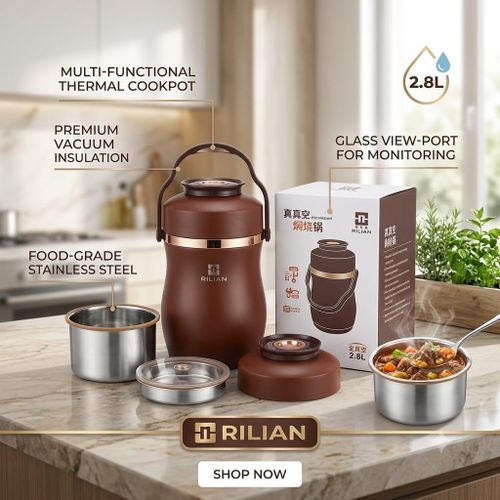 Insulated Stainless Steel Vacuum Food Flask 2.0L