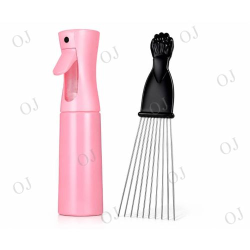 spray bottle and iron comb for rough hair easy combing