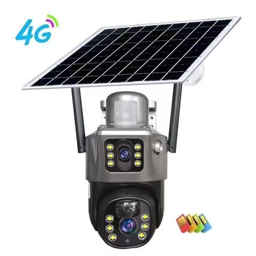 Solar Powered Dual Lens PTZ CCTV Camera V380
