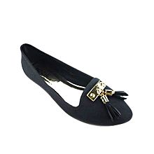 Jelly Flats With Tassels - Black