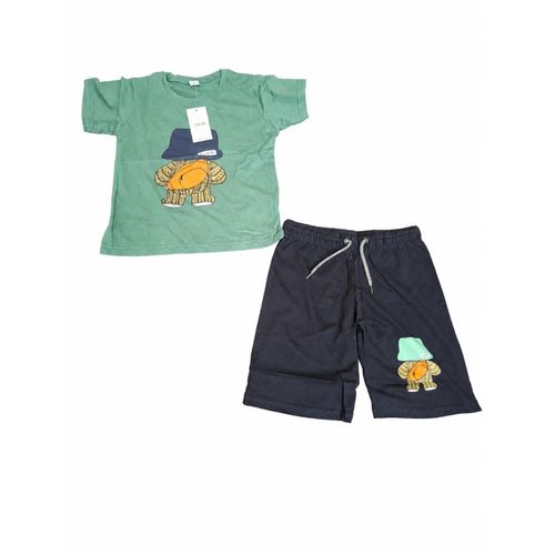 Green Casual Top and Shorts for Children