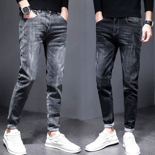 2 Smart STOCK Denim Jeans For Men - Mixed Black & Ash