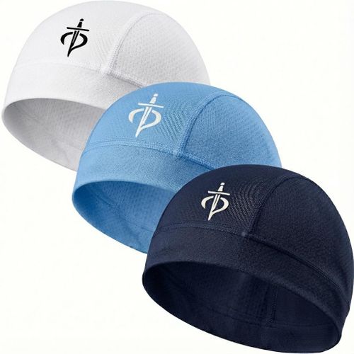 3Pcs Breathable Mesh Skull Cap,Sun protecting, Lightweight Quick Dry Sports Helmet Liner for Men Women.