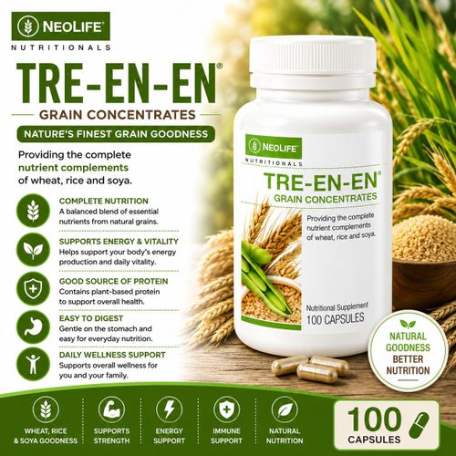 Tre-En-En 120 Capsules Grain Concentrate – Whole Food Supplement for Cellular Nutrition, Energy & Vitality