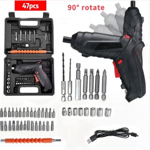 Portable Electric Screwdriver Rechargeable-Home Wireless Battery Drill Bit Screw Gun