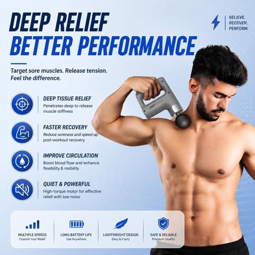 Portable Massage Gun 4 Heads Muscle Massager