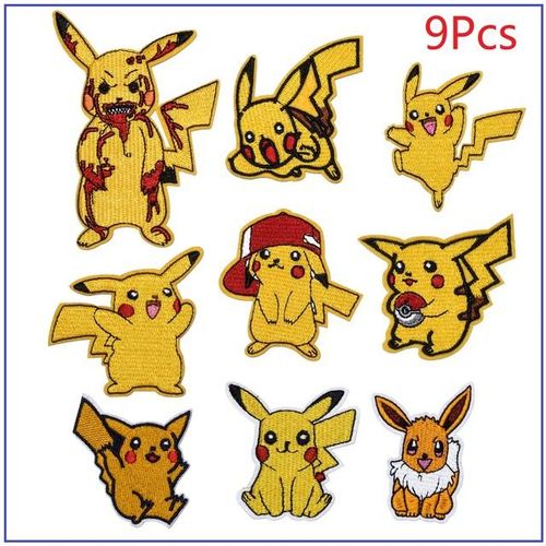 9/17/25pcs Cartoons Pikachu Game Monster Character For Diy Clothing Ironing Embroidery Patch Sew Decoration Jeans Bag Appliques
