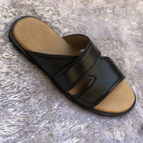 Mens Exotic Italian Leather Cross Palm Slippers