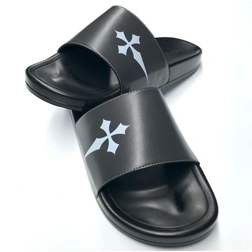 Cross Sign- Trendy Casual Slide Slippers - GREY