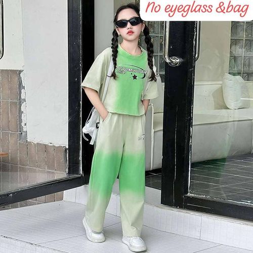 Quality and beautiful Princess short sleeve top and wide leg trouser Two pieces set