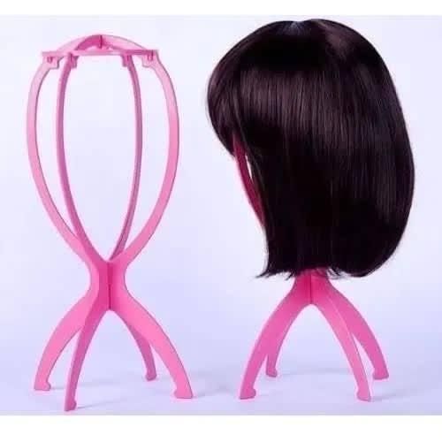 Foldable Wig Display Mannequin – Plastic Rubber Head Wig Stand (1 Unit)