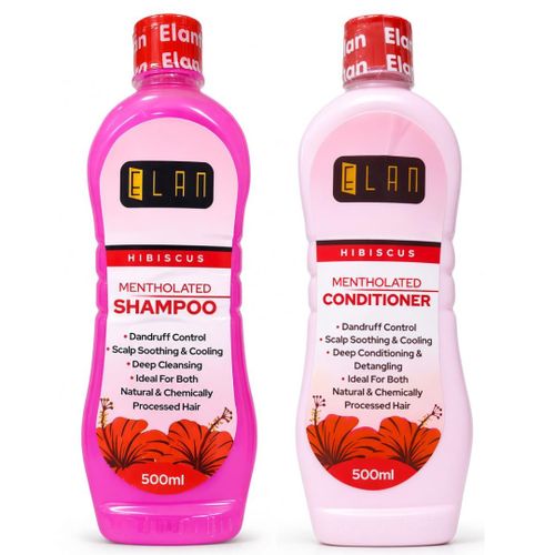 Hibiscus Mentholated Hair Shampoo + Conditioner For Dandruff Control & Deep Cleansing