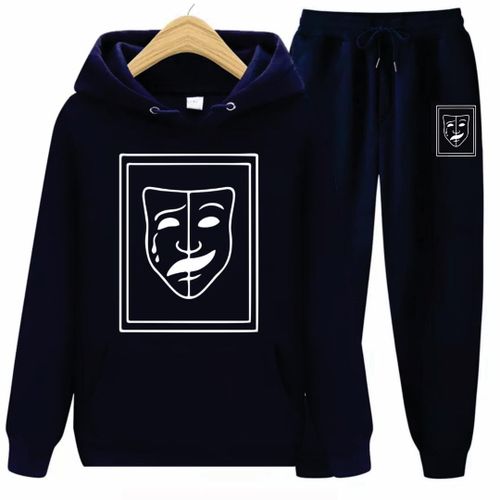 Quality Styled Black Hoodie & Joggers With White Print