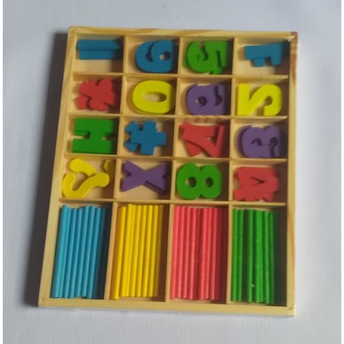 Colorful Wooden Preschool Math Educational Counting Sticks