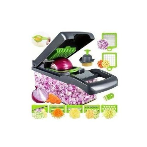 16in1 Kitchen Chopper Slicer-Veggie Cutter With Storage Container, Easy Manual