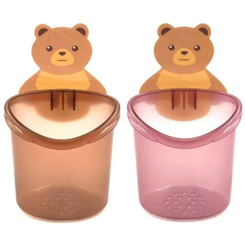 Toothbrush & Bathroom Storage Holder Cup--- Wall-mounted... 2pcs