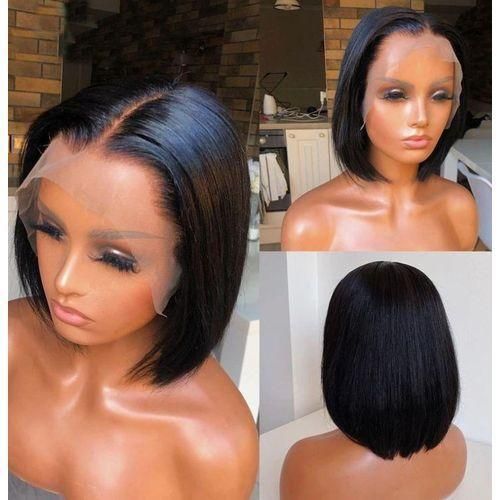 Hair Wig Bob Mid Part Full Frontal Wig 10 - Natural Colour