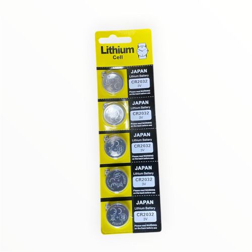 CR2032 3V Lithium Coin Cell Battery 5pcs Pack Japan Lithium Cell for Watch, Car Key, Remote, Scale