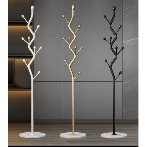 Modern Metal Vertical Coat Rack - with Marble Base Exquisite And Easy Design, Freestanding Hallway Coat And Hat Rack, with Multiple Hooks, Portable And Sturdy, Suitable for Living Room, Bedroom Or Entrance, Ideal for Hanging Coats, Jackets