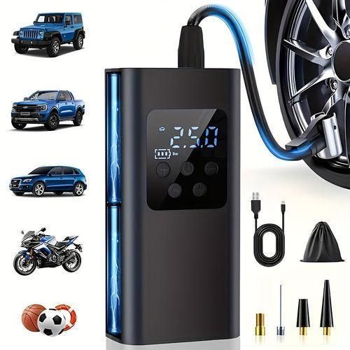 Portable Cordless Air Pump with Rechargeable Battery and LED Light