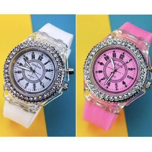 2 Pcs Unisex Luxury Wristwatch With Night Light