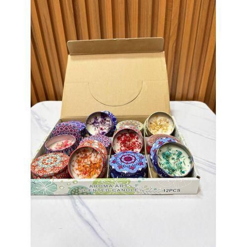 TIN SCENTED CANDLE WITH FLOWERS