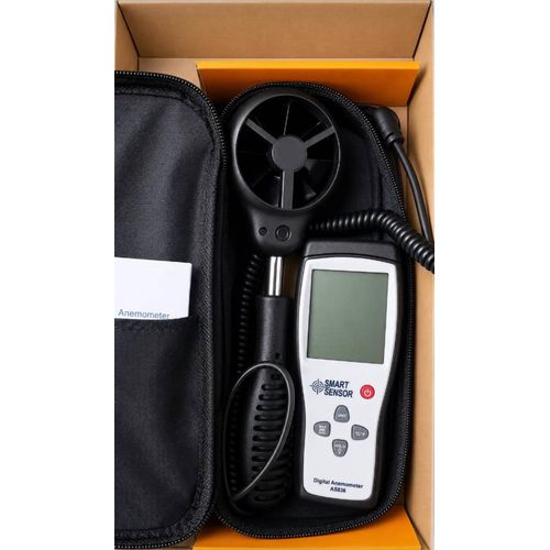 Smart Sensor AS836 Digital Anemometer - Wind Speed Meter with Temperature & LCD Display Description & Features