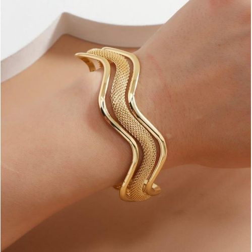 Wave design party Dressy Casual Wear Gold Finish Women's Bangle Fashion Bracelet