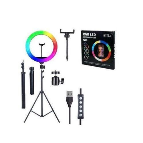 10inche Dimmable RGB LED Selfie Ring Light With