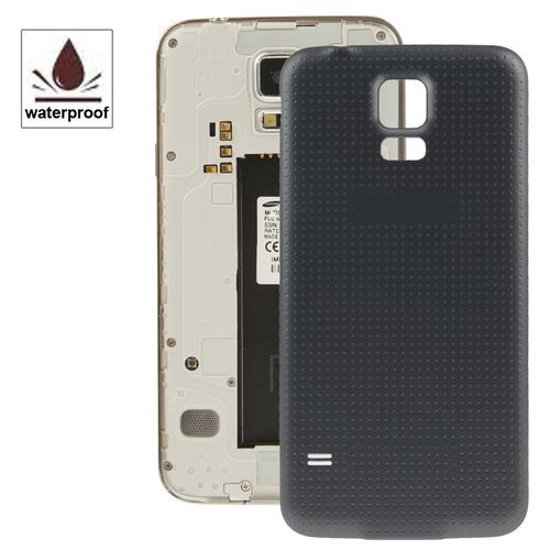 IPartsBuy For Samsung Galaxy S5 / G900 Plastic Material Battery Housing Door Cover With Waterproof Function(Black)