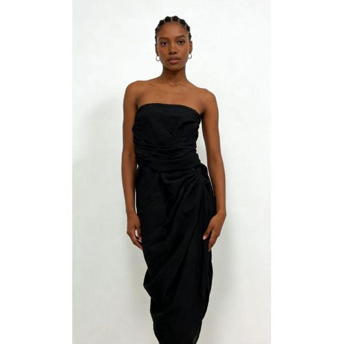 Black strapless ruffled dress 2957927 XXL