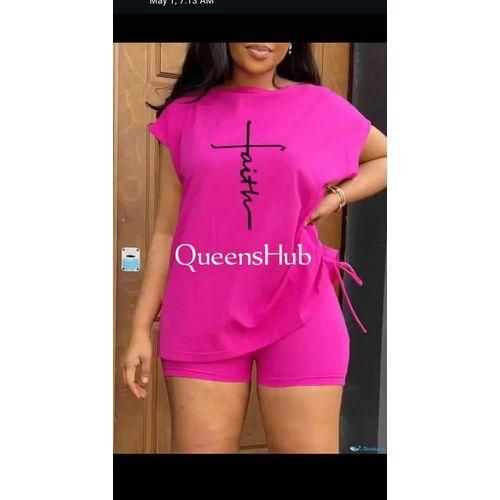 LADIES BUMPER SHORT WITH SIDE ROPE-TOP-PINK