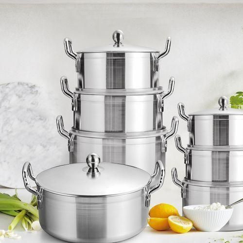 7 In 1 Cooking Pot- 5 Pieces Aluminum Pot Set