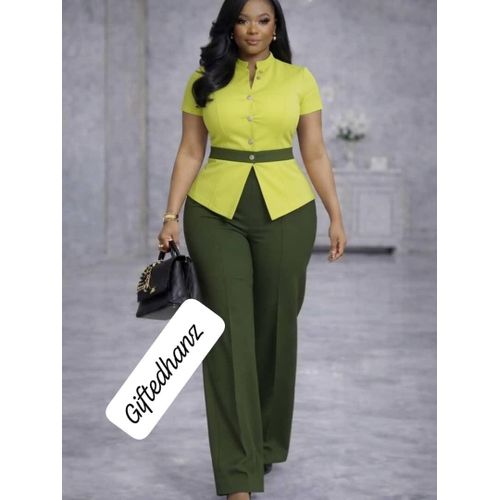 Beautiful Unique Ladies 2pcs Top & Trouser