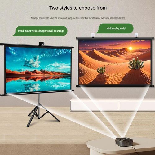 Anti-Light Home And Office Use Projection Super Indoor Outdoor Use/Retractable Projection Screen With Tripod Stand. 100 Inches