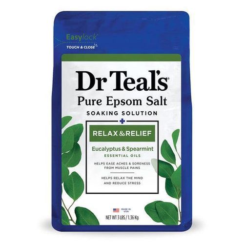 Dr Teal's Epsom Magnesium Salt Soak, Relax & Relief with Eucalyptus and Spearmint 1360ml