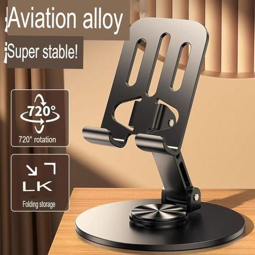 360 Degree Rotation Adjustable Metal Live Sound Mobile Phone Bracket with Folding for Tablet Dashboard Mounting Desktop Use