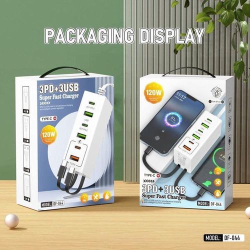 120W Multi Port USB Power Strip Fast Charging Type C Charger Socket Adapter For iPhone Samsung Xiaomi UK Plug Wall Charger USB extension socket