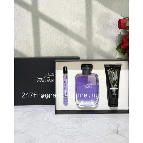 Hawas For Him 3-in-1 Set – Men – 48hrs Long-Lasting Perfume Gift Set
