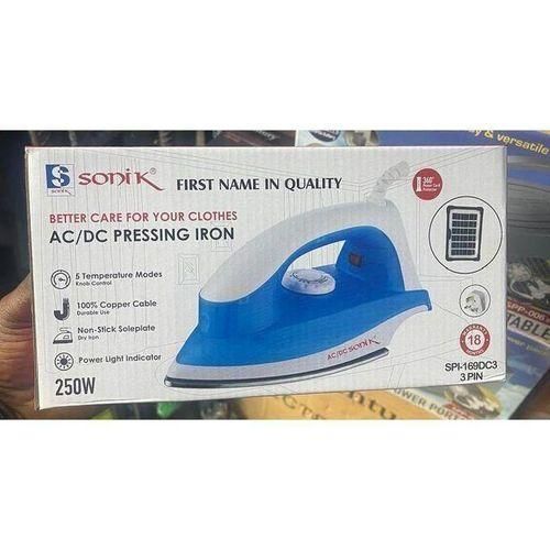 Sonik Ac/DC Inverter Friendly low Solar Pressing Iron - 250w