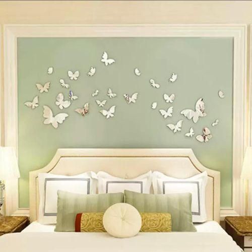 3D Acrylic Wall butterfly silver sticker