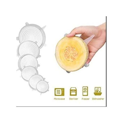 6pcs Reusable Silicon Lids/cover For Food, fruit, Bowl