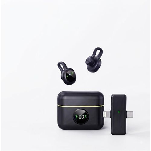 J33 Wireless Microphone Dual Lavalier Mic for Android and iPhone with Ai Intelligent Noise Reduction for Phone TikTok YouTube Vlog Interview