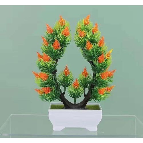 Elegant Mini Arched Pine Bonsai - Realistic Evergreen Decor