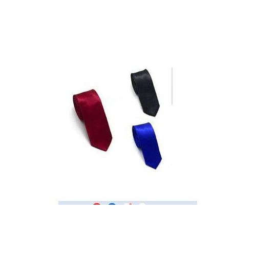 Big Quality 3-in-1 Smart Slim Tie For Men - Black + Wine+ Blue