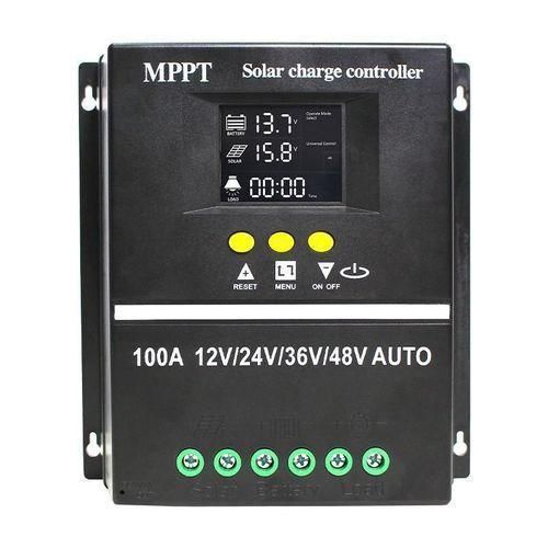 60/80/100A MPPT (Smart PWM) Solar Charge Controller 12V 24V 36V 48V Auto Detect Solar Regulator for Lithium LiFePO4 & Gel Battery with LCD Display, USB Port