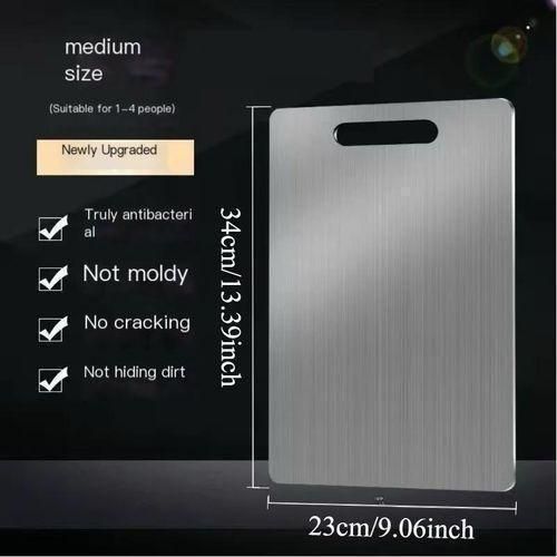 Stainless Steel Chopping Board - 304 Food Grade - Double Sided & Easy to Clean - Unbreakable Kitchen Board